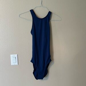 Blue cross back leotard
